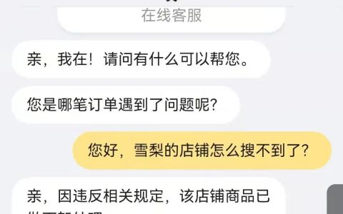 雪梨林珊珊店铺疑被封（该店铺商品已做下架处理）