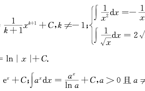 常见积分公式（高等数学）