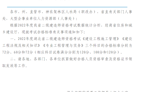 湖北二建分数线历年分数线（湖北2022年二建合格线）
