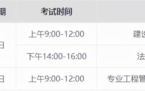 重庆市二级建造师考试时间（重庆二建考试科目及考试时长安排）