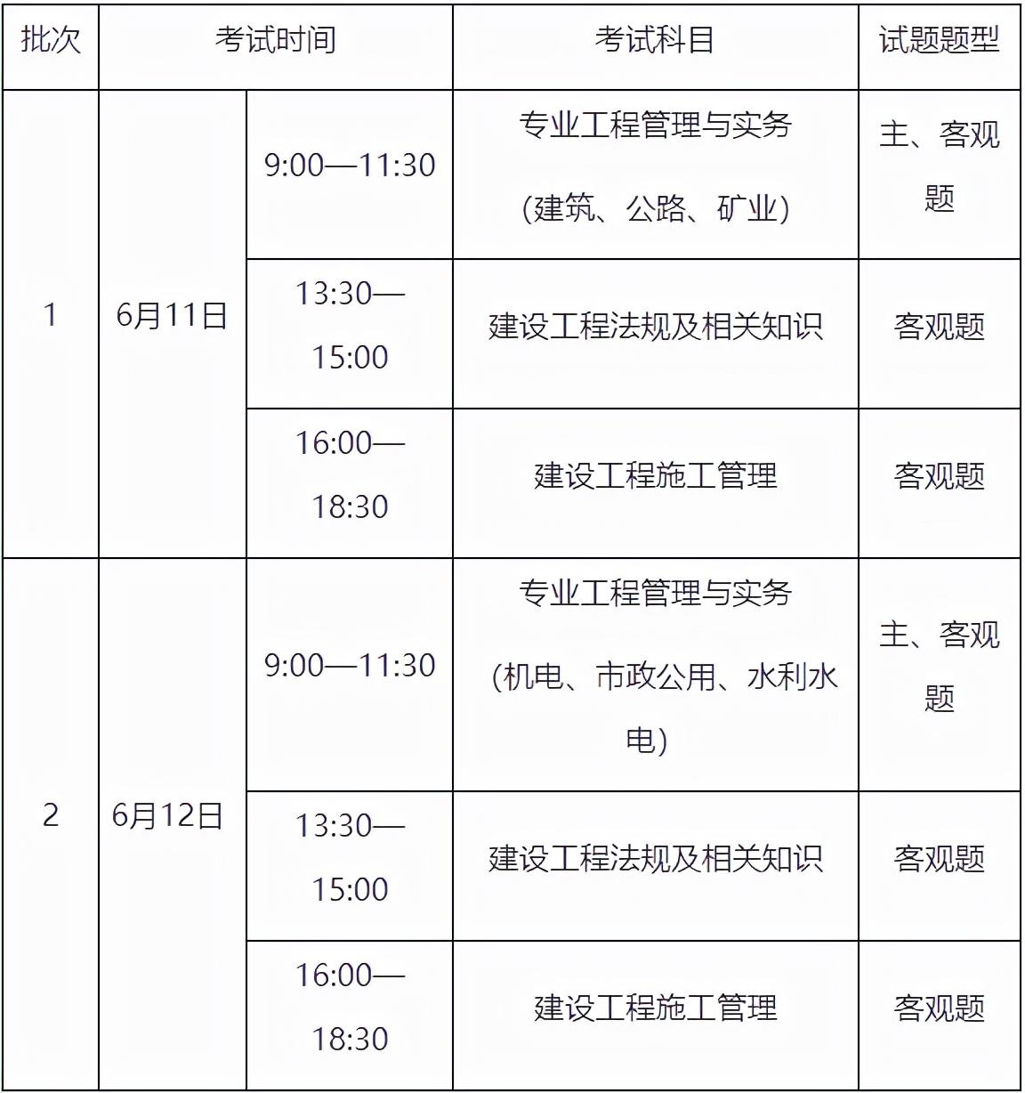 重庆市二级建造师考试时间（重庆二建考试科目及考试时长安排）