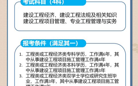 建造师考试需要什么条件（一、二建造师包括要求介绍）