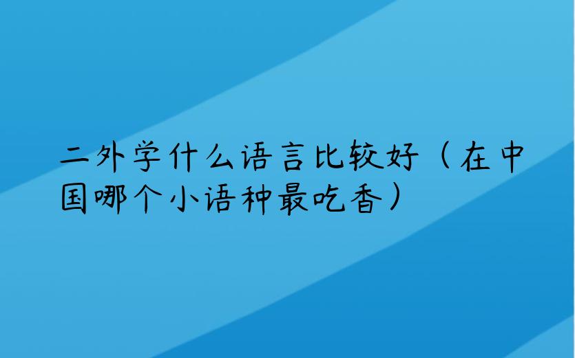 二外学什么语言比较好（在中国哪个小语种最吃香）