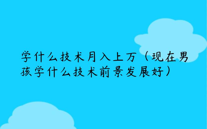 学什么技术月入上万（现在男孩学什么技术前景发展好）