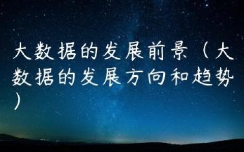 大数据的发展前景（大数据的发展方向和趋势）
