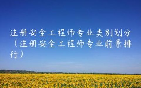注册安全工程师专业类别划分（注册安全工程师专业前景排行）