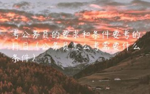考公务员的要求和条件要考的科目（公务员怎么考需要什么条件）