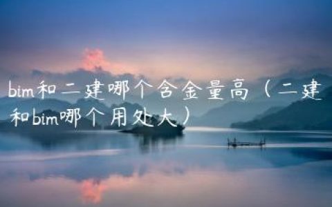 bim和二建哪个含金量高（二建和bim哪个用处大）