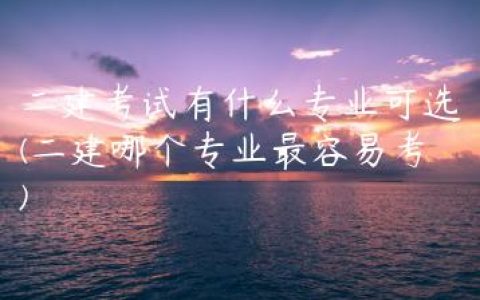 二建考试有什么专业可选(二建哪个专业最容易考)