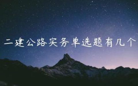 二建公路实务单选题有几个
