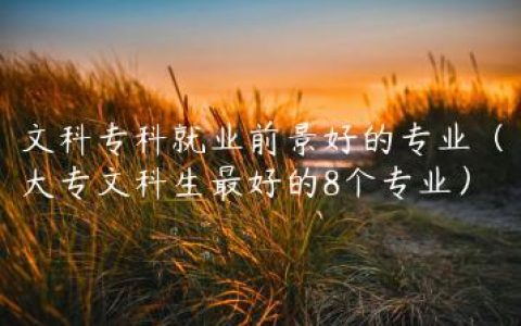 文科专科就业前景好的专业（大专文科生最好的8个专业）