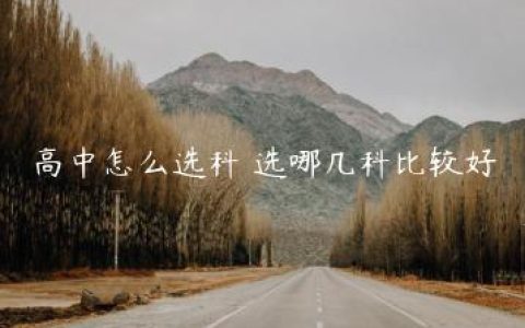 高中怎么选科 选哪几科比较好