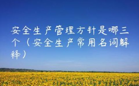 安全生产管理方针是哪三个（安全生产常用名词解释）