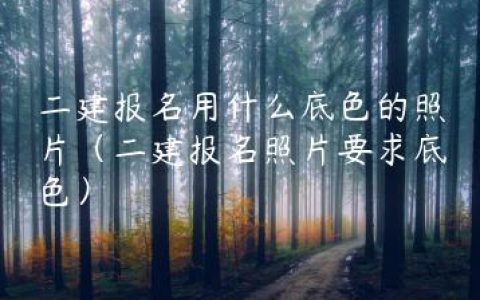 二建报名用什么底色的照片（二建报名照片要求底色）