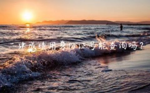二建成绩用身份证号能查询吗？