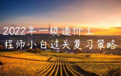 2022年一级造价工程师小白过关复习策略