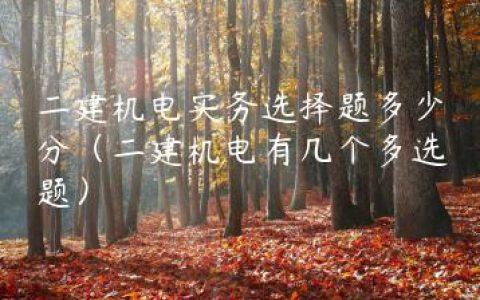 二建机电实务选择题多少分（二建机电有几个多选题）