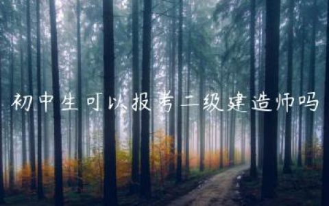 初中生可以报考二级建造师吗