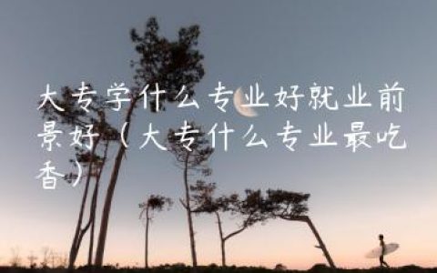大专学什么专业好就业前景好（大专什么专业最吃香）