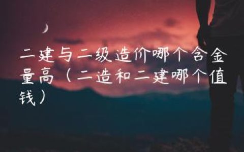 二建与二级造价哪个含金量高（二造和二建哪个值钱）