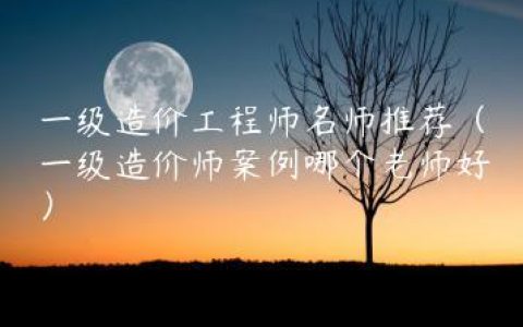 一级造价工程师名师推荐（一级造价师案例哪个老师好）