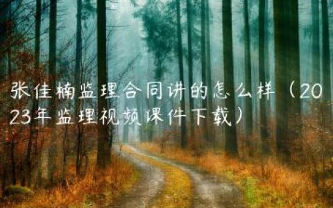 张佳楠监理合同讲的怎么样（2023年监理视频课件下载）