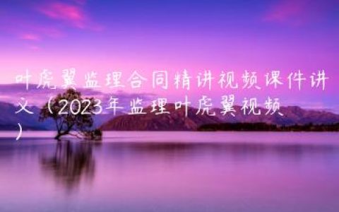 叶虎翼监理合同精讲视频课件讲义（2023年监理叶虎翼视频）