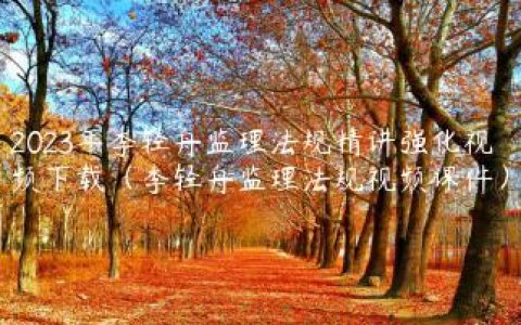 2023年李轻舟监理法规精讲强化视频下载（李轻舟监理法规视频课件）