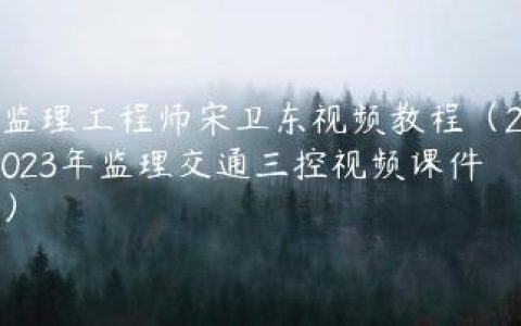 监理工程师宋卫东视频教程（2023年监理交通三控视频课件）