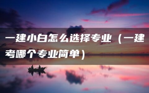 一建小白怎么选择专业（一建考哪个专业简单）
