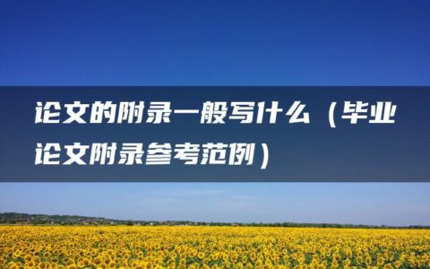 论文的附录一般写什么（毕业论文附录参考范例）
