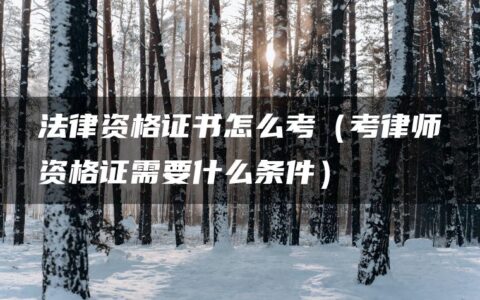 法律资格证书怎么考（考律师资格证需要什么条件）