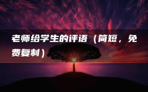 老师给学生的评语（简短，免费复制）