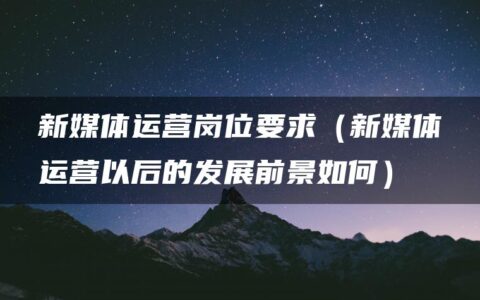 新媒体运营岗位要求（新媒体运营以后的发展前景如何）