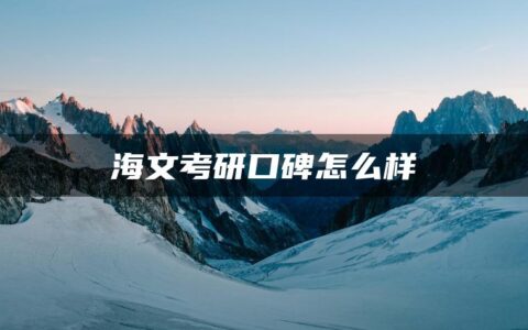 海文考研口碑怎么样