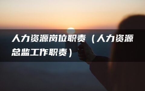 人力资源岗位职责（人力资源总监工作职责）