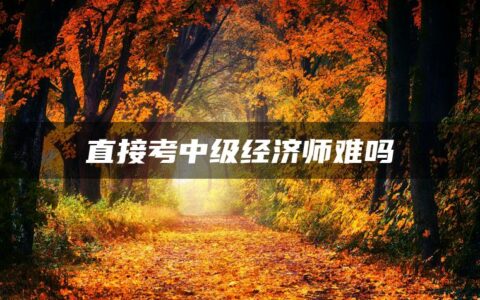 直接考中级经济师难吗