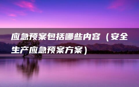 应急预案包括哪些内容（安全生产应急预案方案）