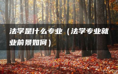 法学是什么专业（法学专业就业前景如何）