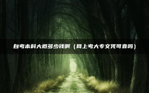 自考本科大概多少钱啊（网上考大专文凭可靠吗）