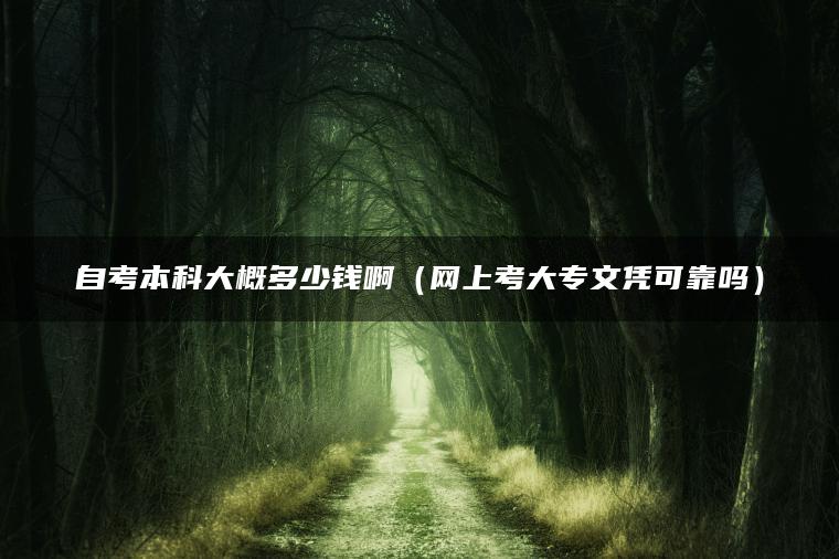 自考本科大概多少钱啊（网上考大专文凭可靠吗）