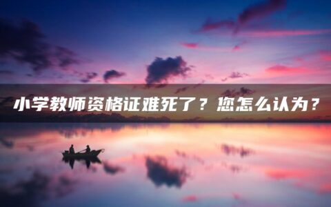 小学教师资格证难死了？您怎么认为？