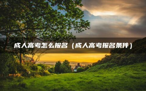 成人高考怎么报名（成人高考报名条件）