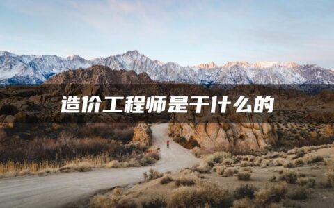 造价工程师是干什么的