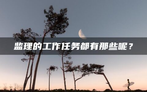 监理的工作任务都有那些呢？