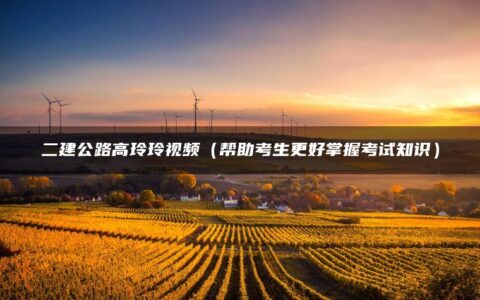 二建公路高玲玲视频（帮助考生更好掌握考试知识）