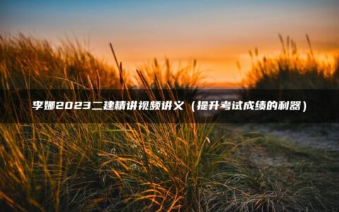 李娜2023二建精讲视频讲义（提升考试成绩的利器）