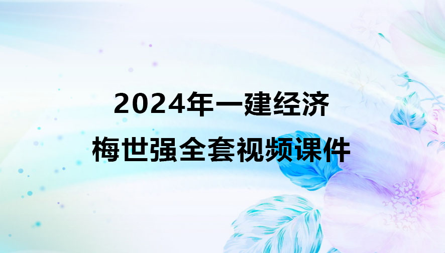 梅世强2024年一建经济全套视频课件百度云网盘