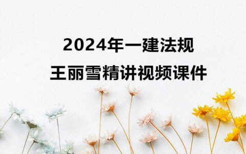 王丽雪2024年一建法规精讲视频课件百度云网盘