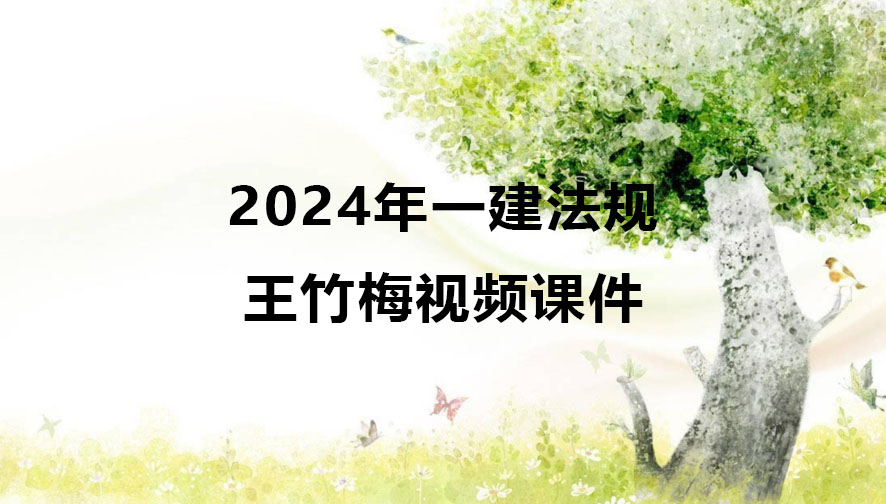 2024年一建法规王竹梅视频课件网盘下载（精讲班全集）